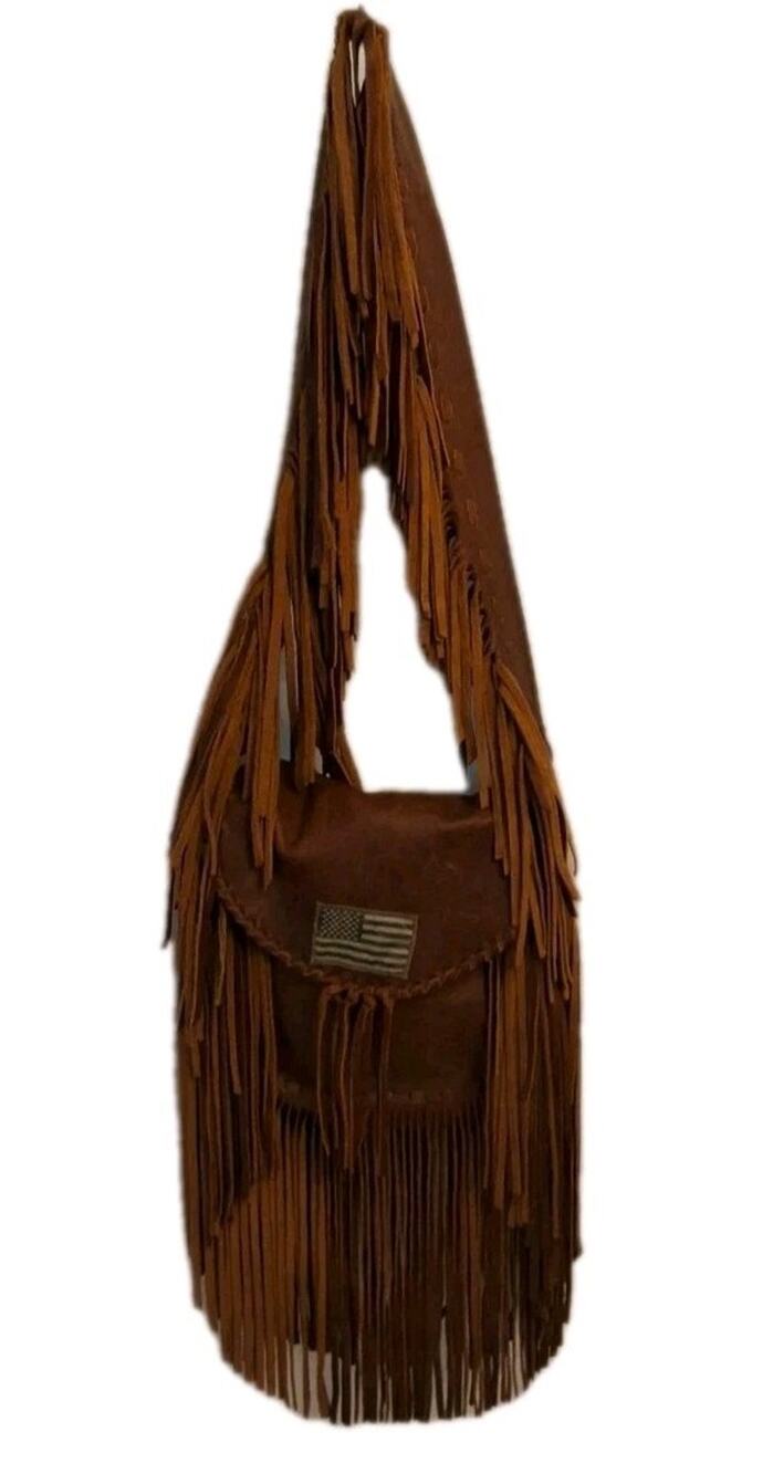 Custom HANDMADE Boho Cross Body Genuine Leather Fringe Boho Handbag/Purse